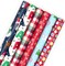 Christmas Wrapping Paper Rolls for Kids - Dinosaur, Unicorn, Flamingo, Koala Gift Wrap Paper (Set of 6 Rolls: 180 sq. ft. ttl.)